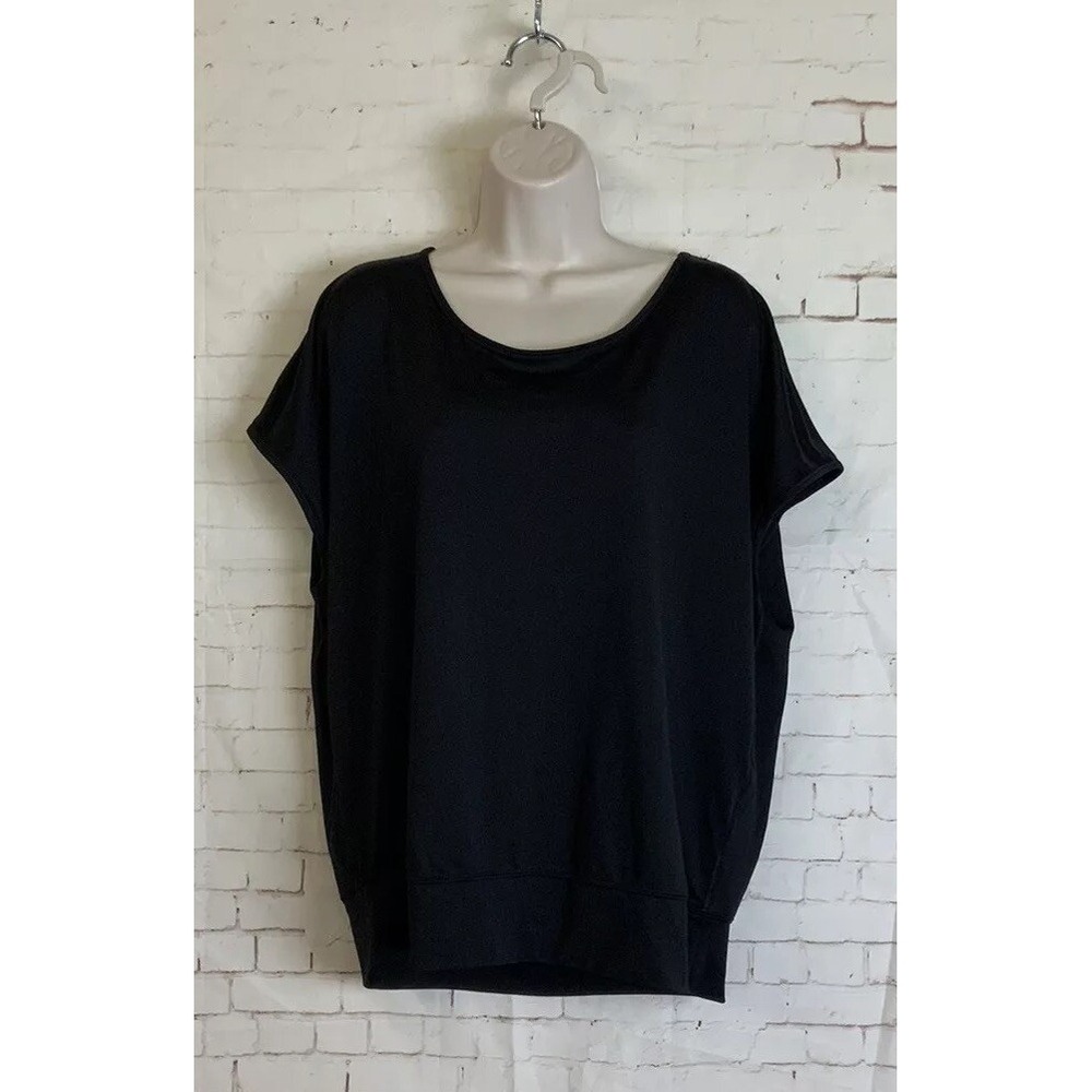 90 Degree By Reflex Womens Black Athletic Top Back Cutouts Size XL